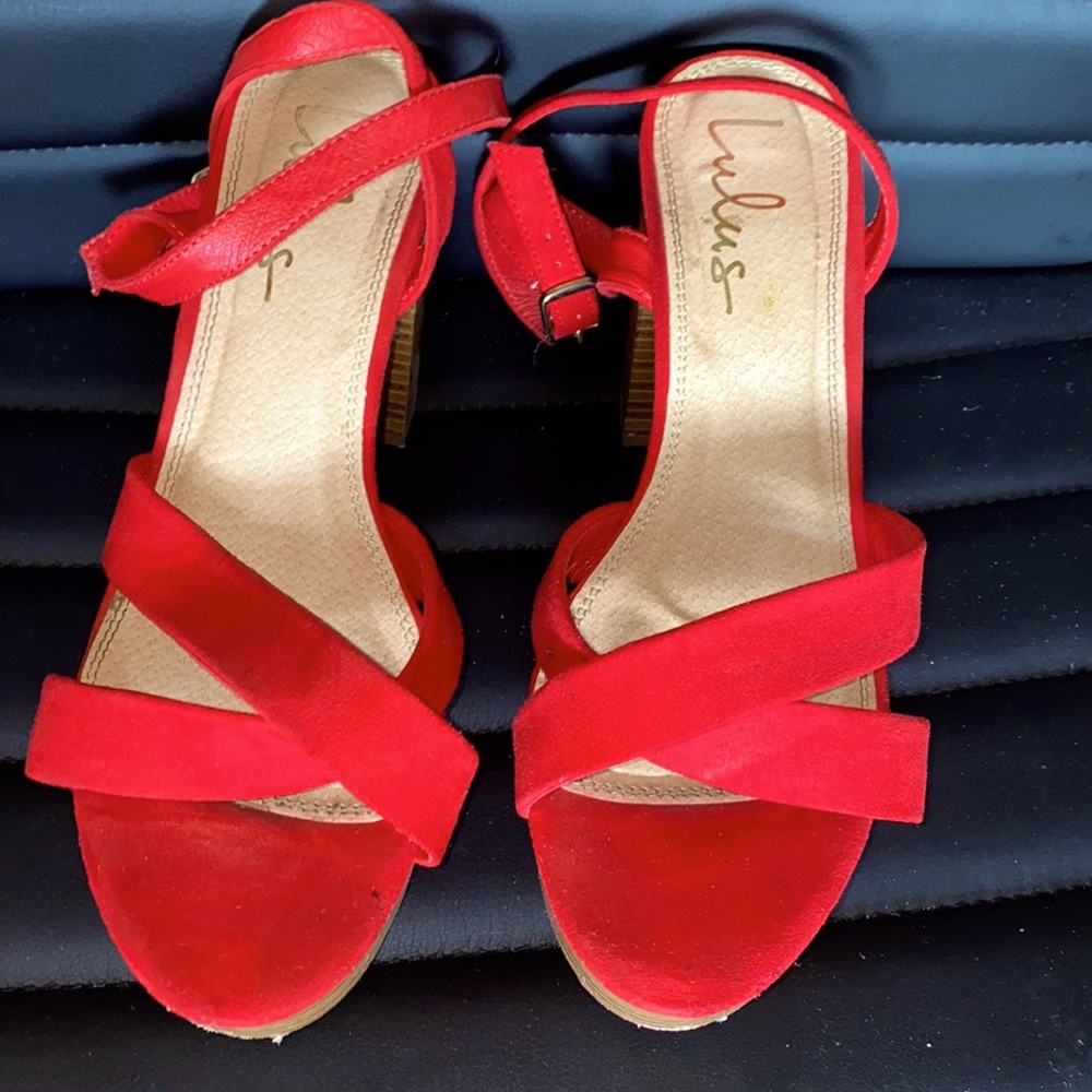 Lulu’s Red Block Heels